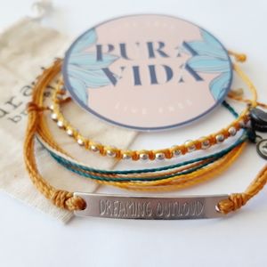 Set of 3 Pura Vida Bracelets from Dreaming Outloud II, Pouch, Sticker